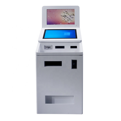 듀얼 화면 크기 QR 스캐너 카드 판독기 현금과 동전이 자급식 결제 ATM 키오스크 기계를 분배합니다