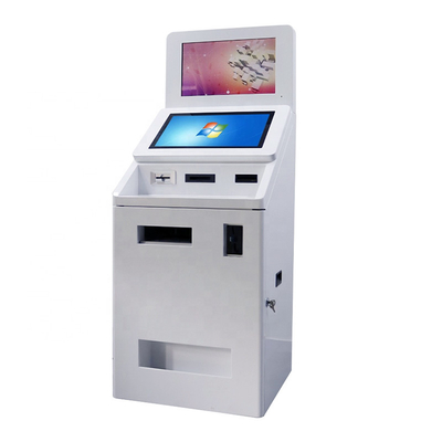 듀얼 화면 크기 QR 스캐너 카드 판독기 현금과 동전이 자급식 결제 ATM 키오스크 기계를 분배합니다