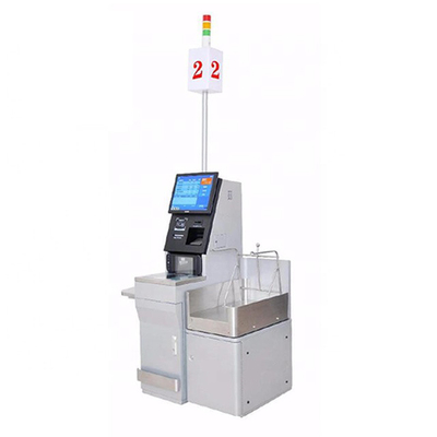 슈퍼마켓에서 터치 스크린 RFID 자급식 POS 시스템 자급식 기계