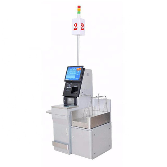 슈퍼마켓에서 터치 스크린 RFID 자급식 POS 시스템 자급식 기계